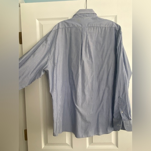 Dockers Men’s Button Down Shirt Blue White Striped Long Sleeve Men’s Size XL - Picture 5 of 7